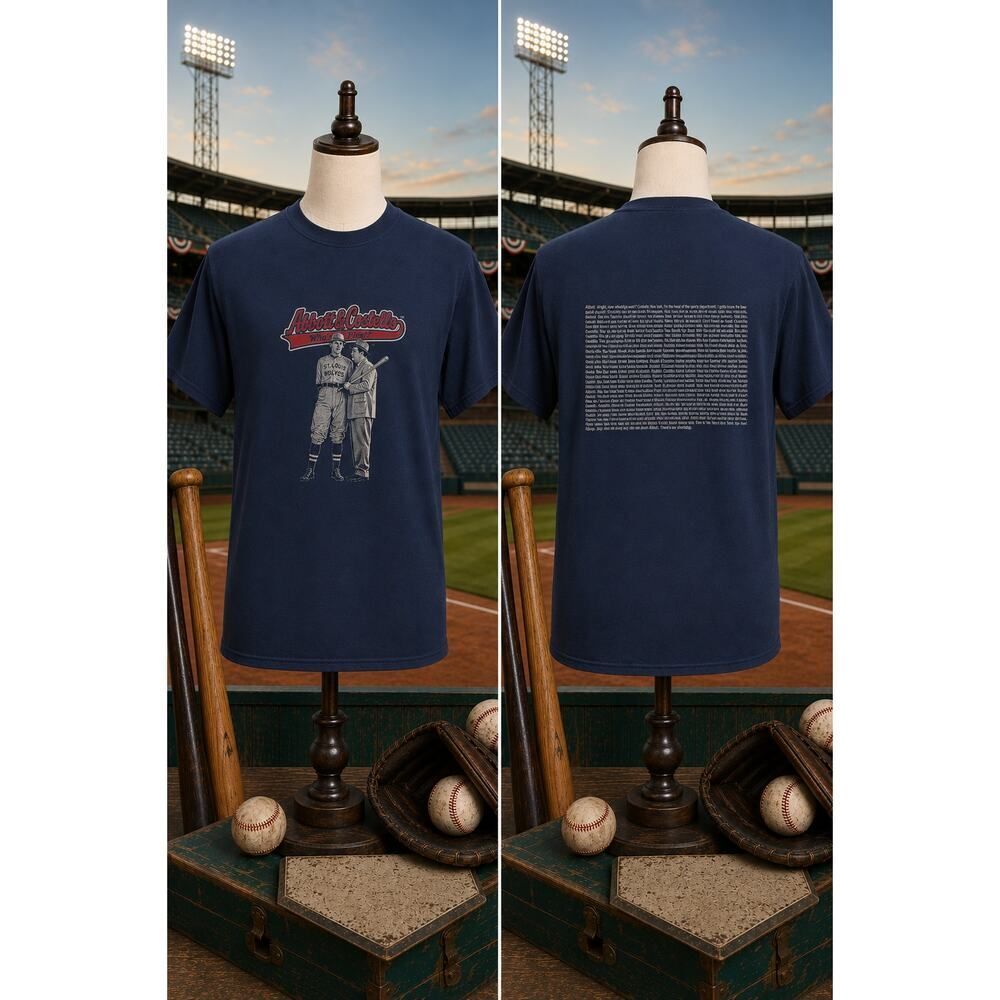 Vintage Abbott & Costello Who’s On First? Baseball Graphic Tee M